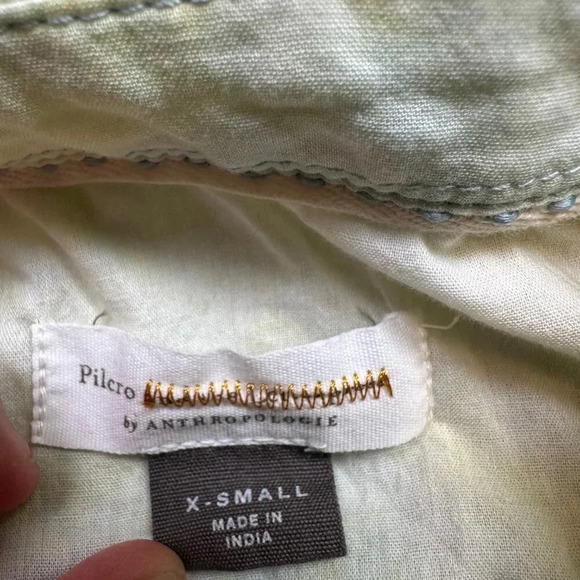 Anthropologie Pilcro And The Letterpress X-Small Button Down Tie Dye Yellow - Picture 2 of 6